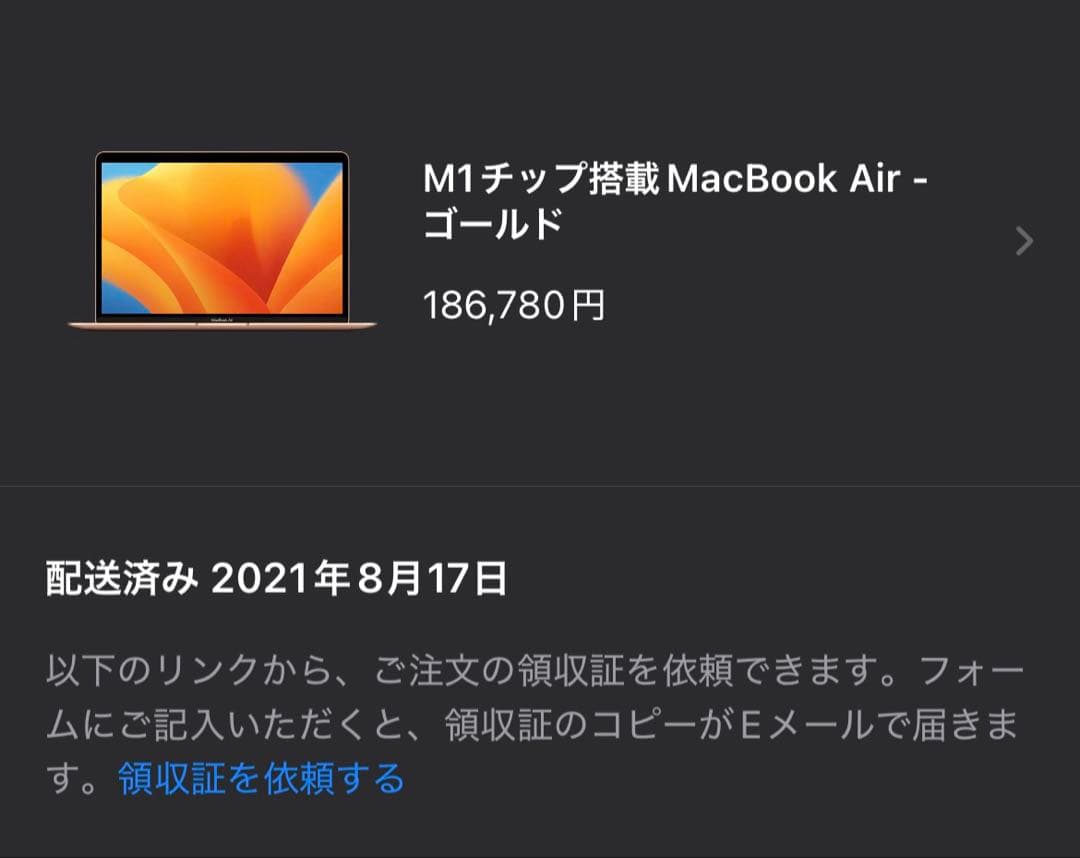 【限定お値下け】MacBook Air 13インチ M1 ゴールド1TB