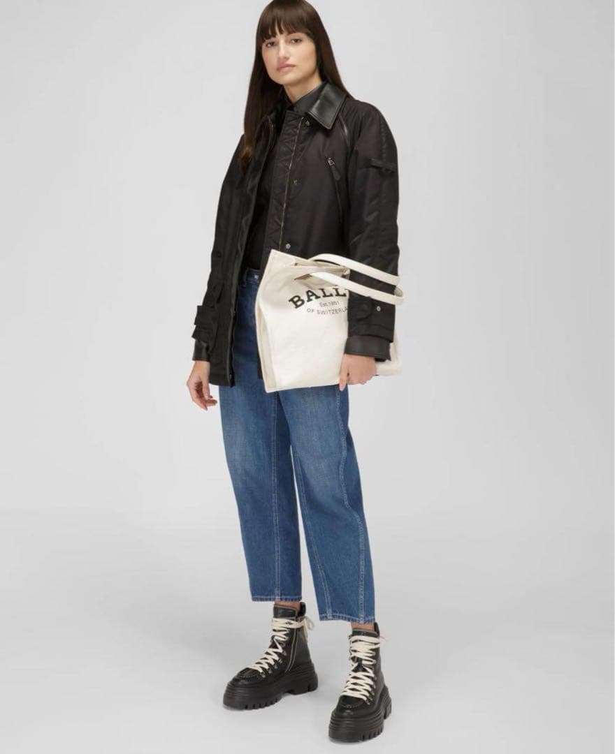 週末値下げ　BALLY トートバッグ アイボリー キャンバス