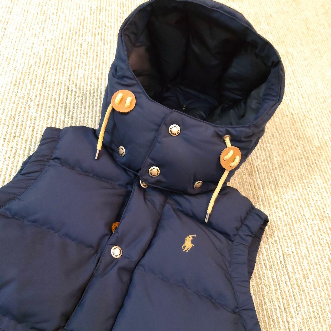美品 ポロ ラルフローレン ダウンベスト ポニー刺繍 ネイビー 2way
