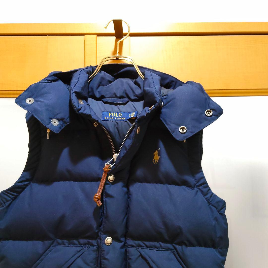 美品 ポロ ラルフローレン ダウンベスト ポニー刺繍 ネイビー 2way