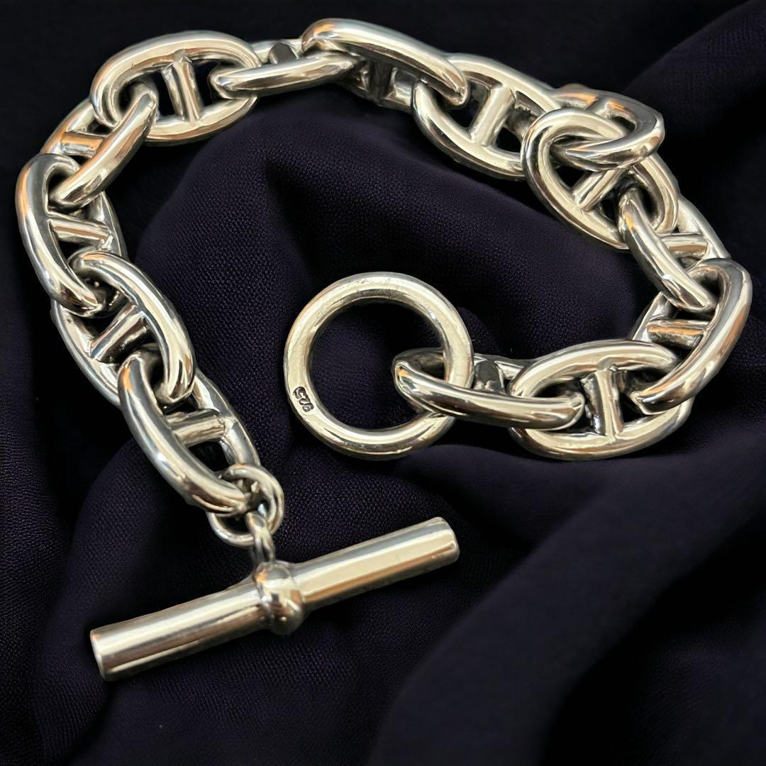 シルバー 925 ブレスレット アンカーチェーン メンズ 特大　GMサイズ