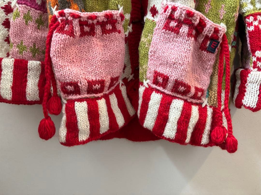 EL RODEO エルロデオ パッチワーク ニット コート ニコちゃん