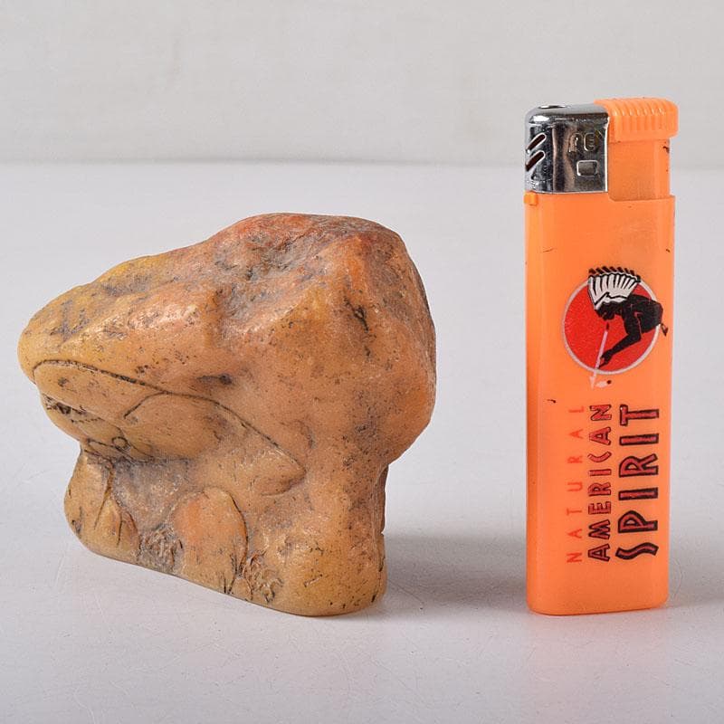 中国　篆刻　玉石田黄石彫刻　山水人物刻　印材　置物　V　R8469