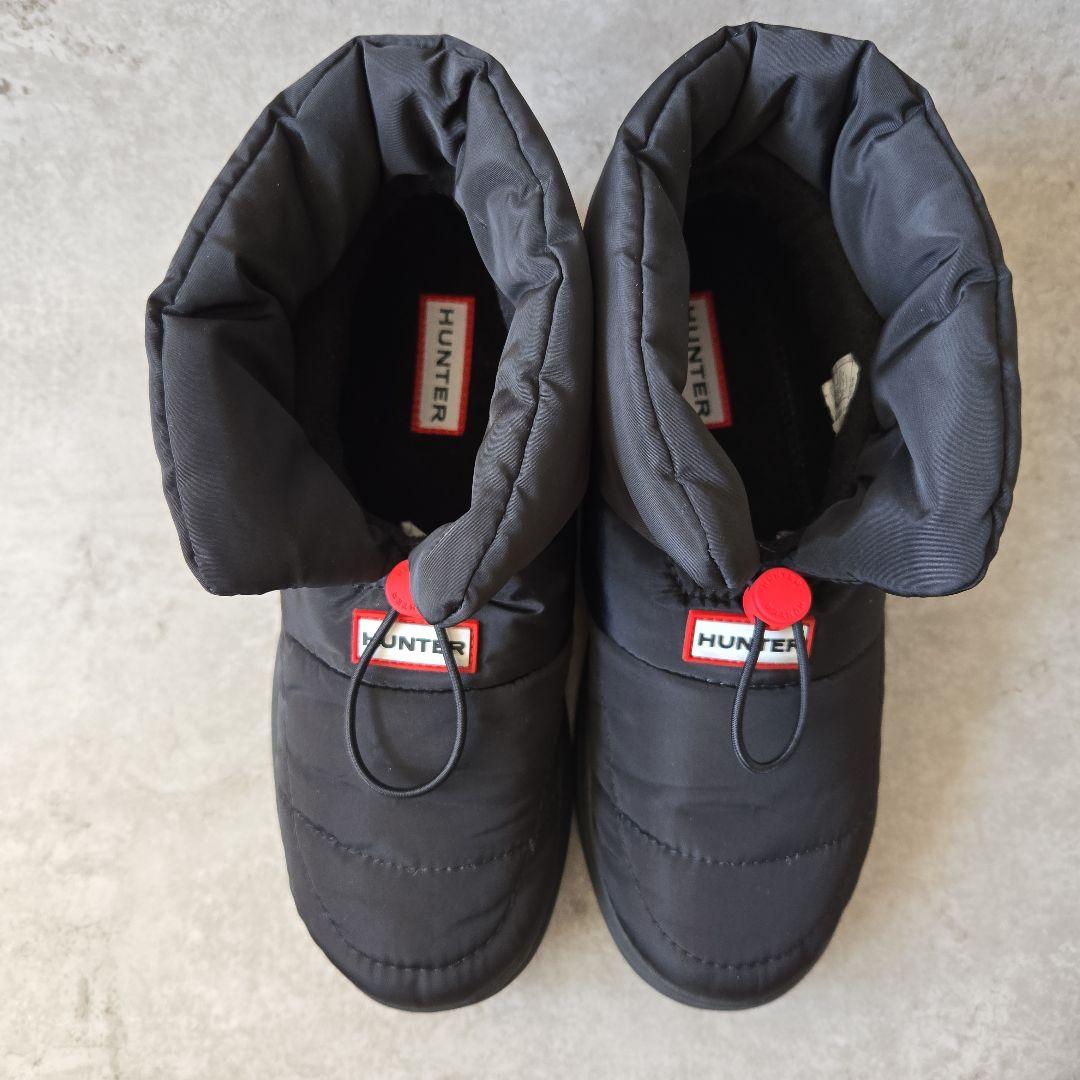 美品 HUNTER インアウト パファー ブーティ ブラック 25cm ブーツ