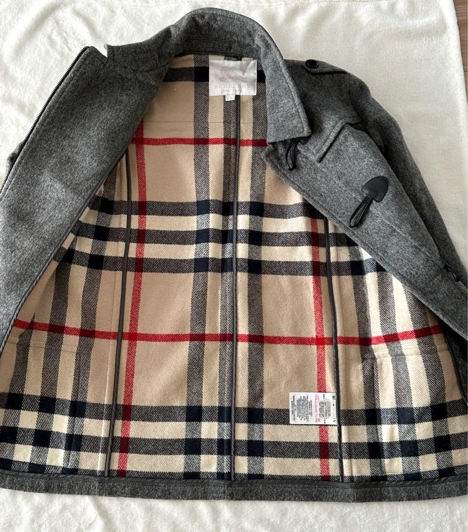 BURBERRYバーバリー　ダッフルコート チャコールグレーノバチェック 140