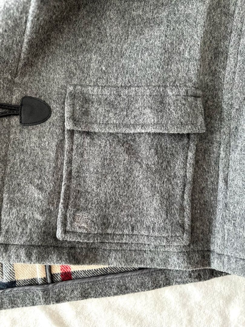 BURBERRYバーバリー　ダッフルコート チャコールグレーノバチェック 140