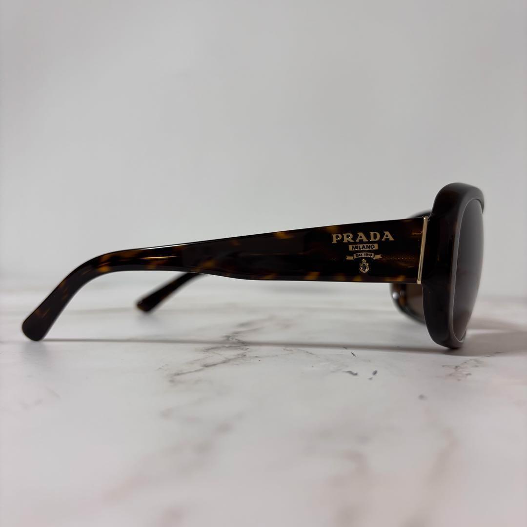 【超美品】 プラダ サングラス ゴールドロゴ ブラウン イタリア産 べっ甲風