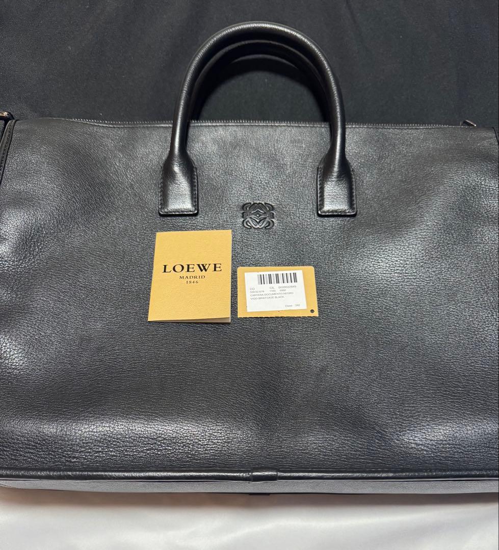 LOEWE ロエベ ビジネスバッグ　ブリーフケース　ブラックレザー