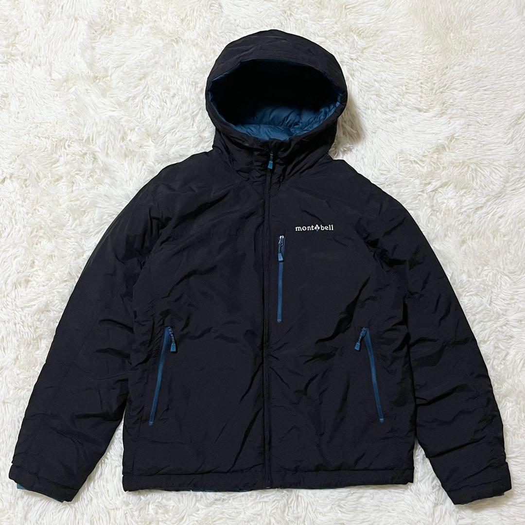 モンベル コロラドパーカ リバーシブルダウン メンズS ブラック×ブルー