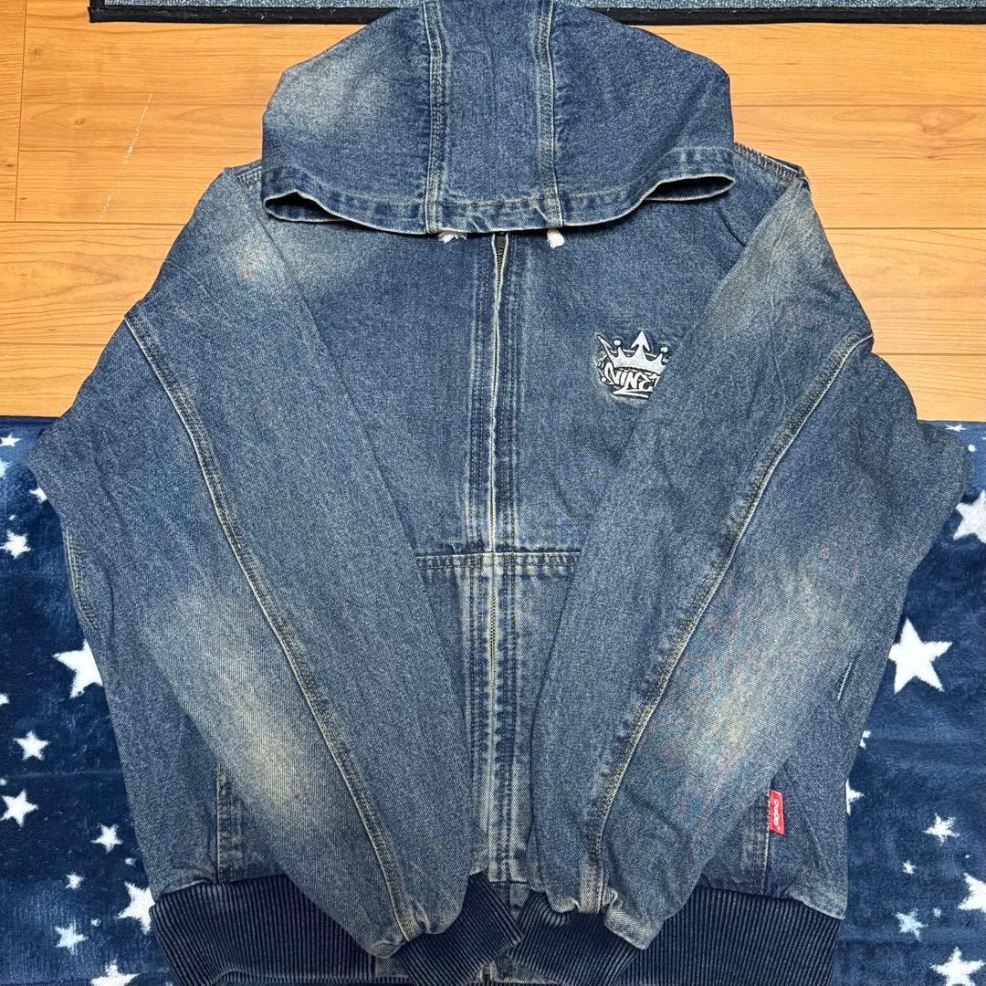 9090 デニムパーカー デニムジャケット フード付きジップパーカー