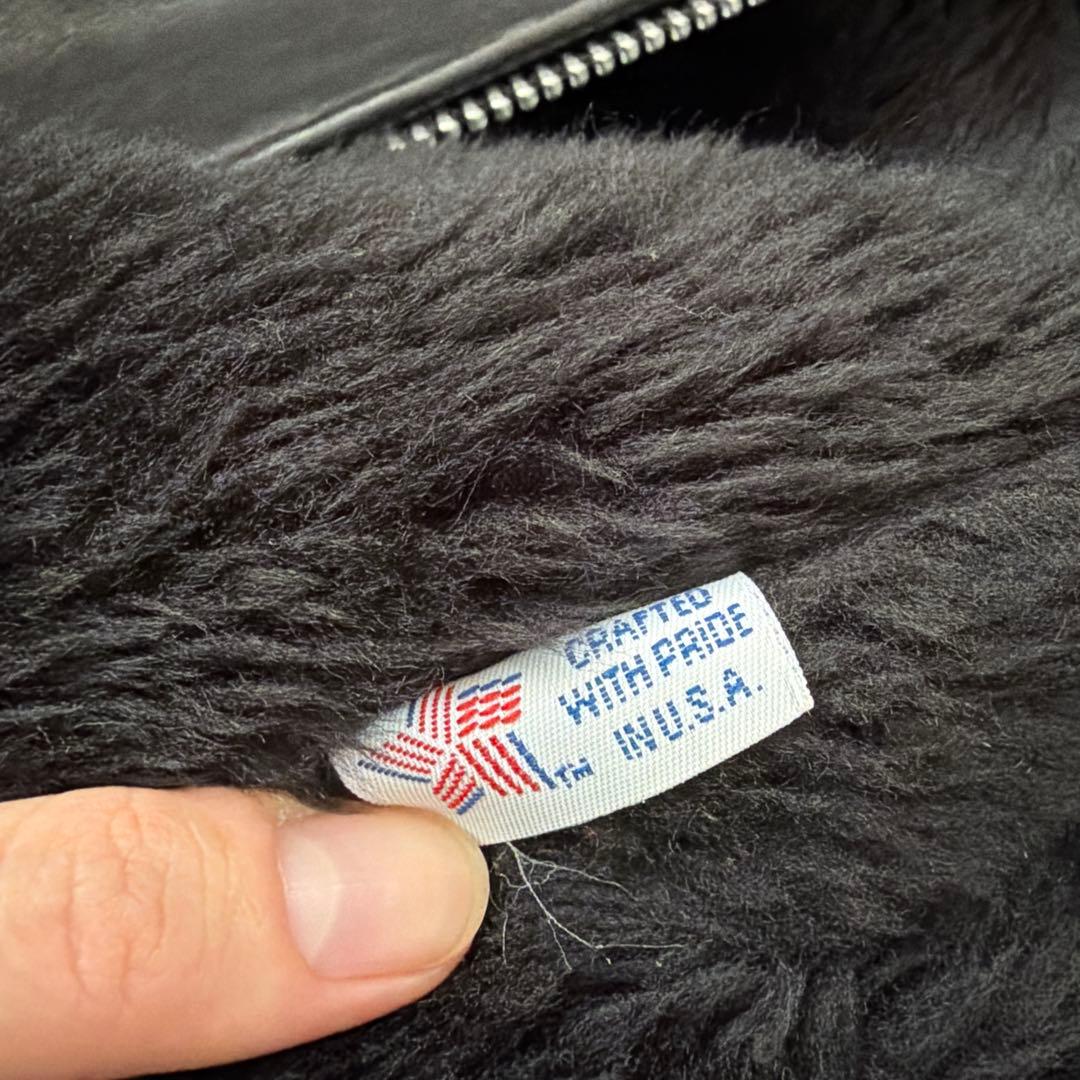 Schott 襟付きライダース 牛革レザー ボアライナー サイズ42 USA製