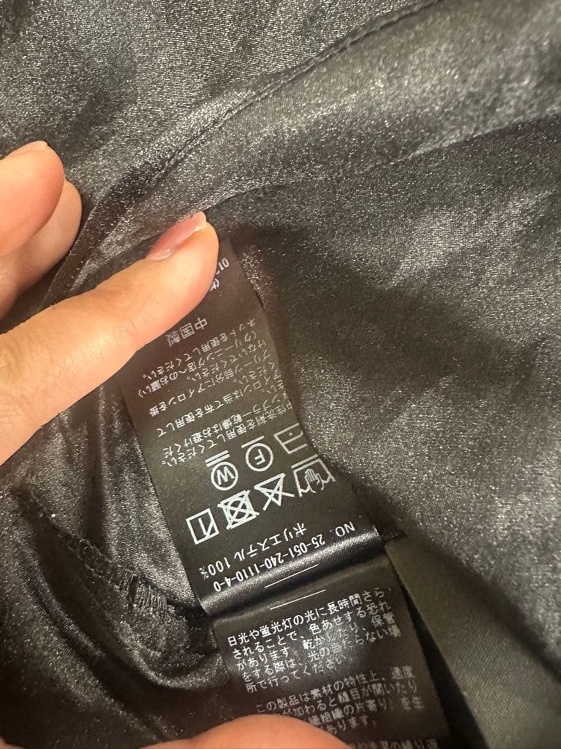 2025 aw noble ノーブル パールシアープリーツカフスブラウス 黒