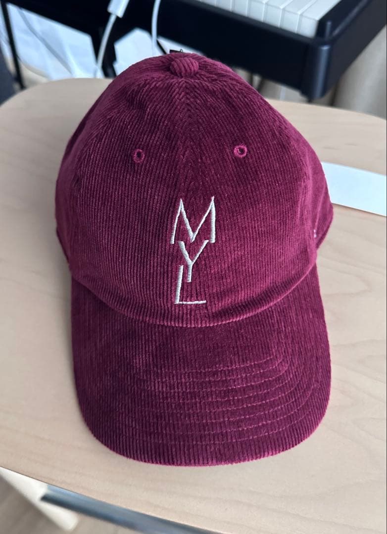 MYLAN Logo Corduroy Cap by '47 ボルドー