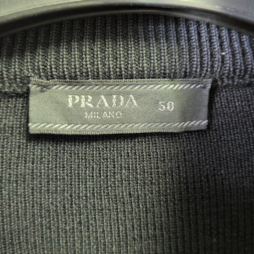 【値下可能】PRADA ニットナイロン切り替えブルゾンナイロンジャケット 50