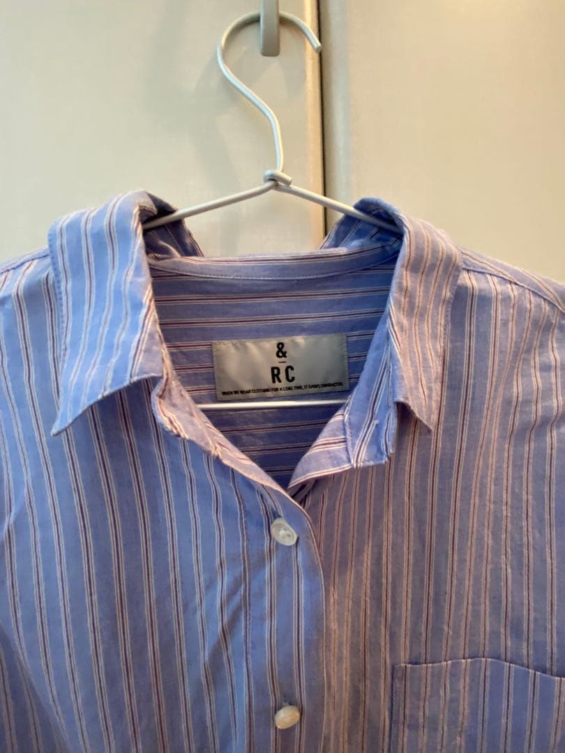 Curensology/&RCビッグシャツ/ブルーストライプ