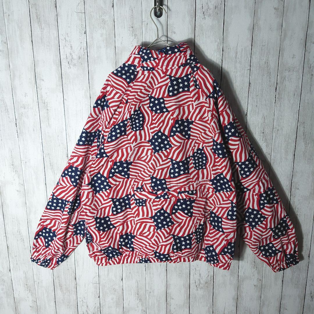 【極美品】シュプリーム　星条旗　総柄　ジップ　パーカー　ブルゾン　ジャケット