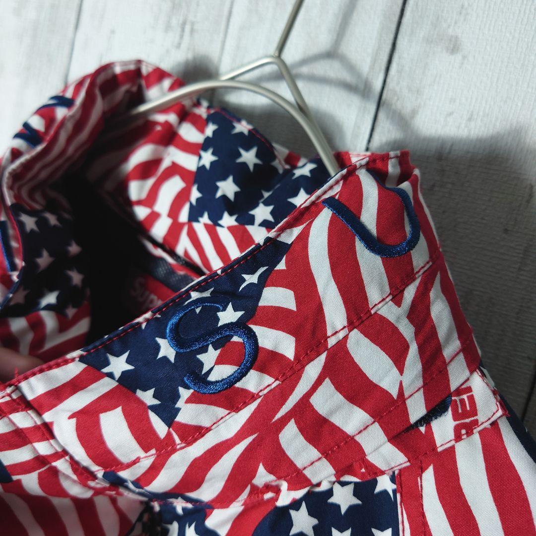 【極美品】シュプリーム　星条旗　総柄　ジップ　パーカー　ブルゾン　ジャケット