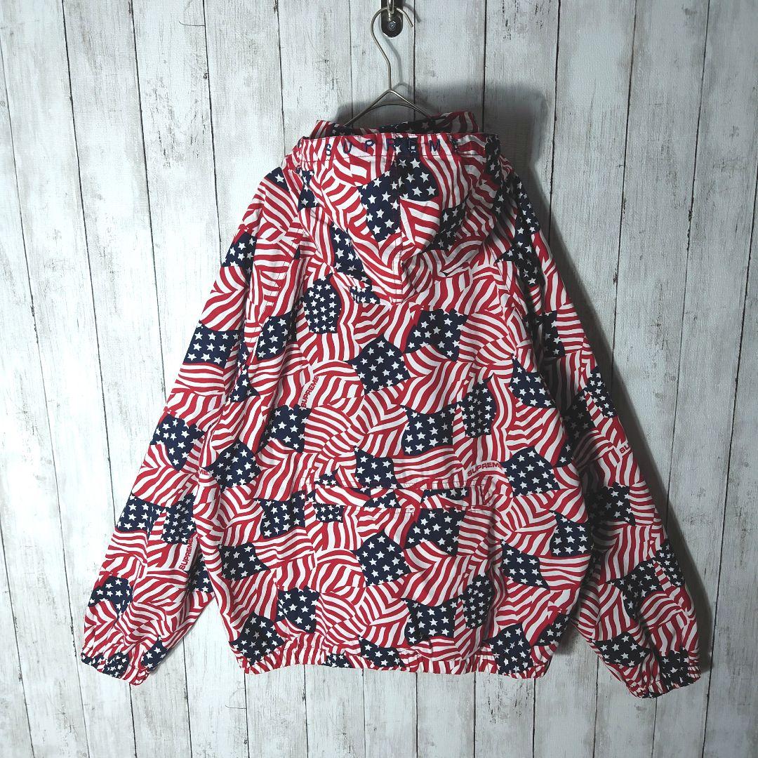 【極美品】シュプリーム　星条旗　総柄　ジップ　パーカー　ブルゾン　ジャケット