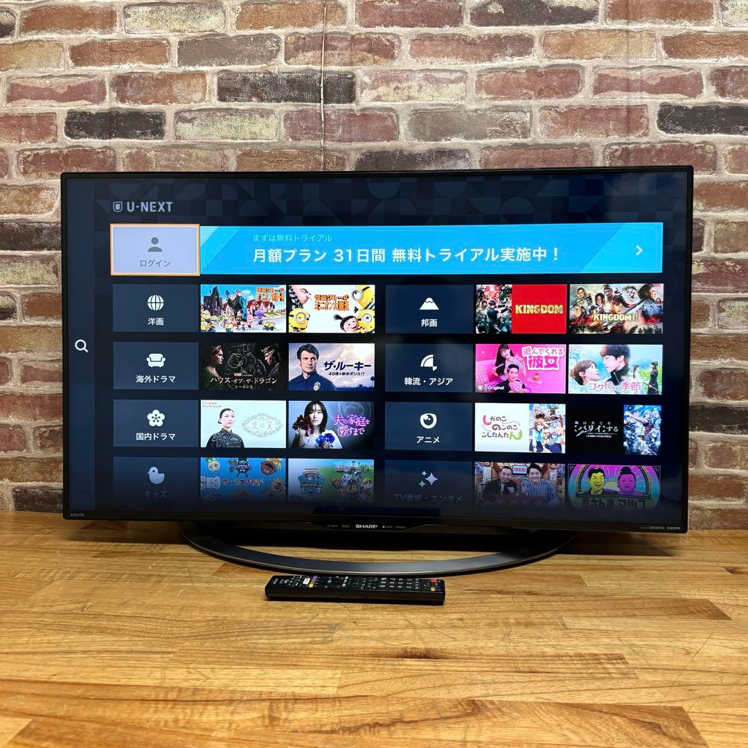 シャープ 40V型 4K 液晶テレビ AQUOS LC-40U45 動画アプリ○