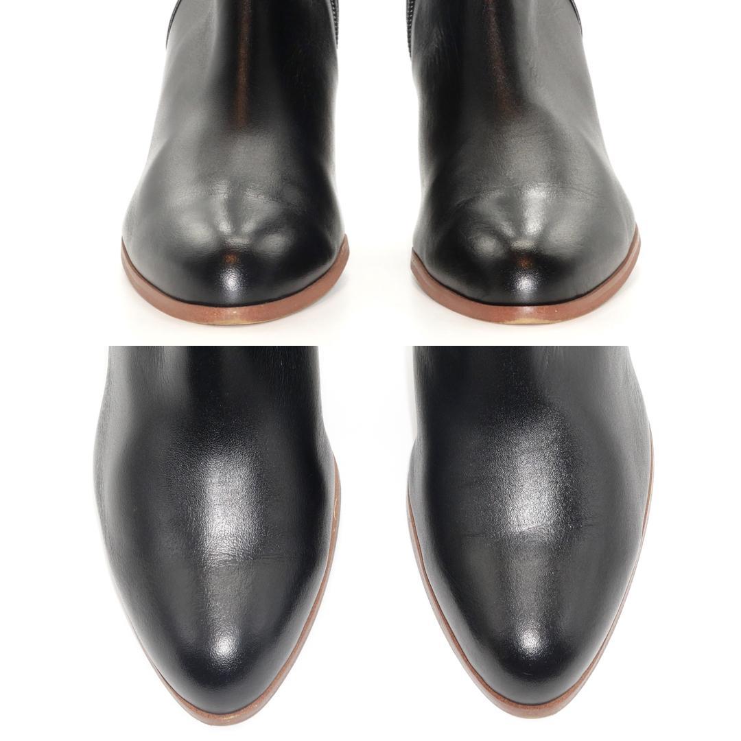 23　DIANA　ダイアナ　ロングブーツ　カーフ　黒　サイドジップ