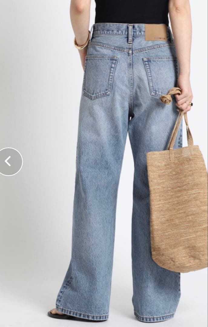 完売品 EVERYDAY I LIKE. タックバギーデニムパンツ ワイド　34