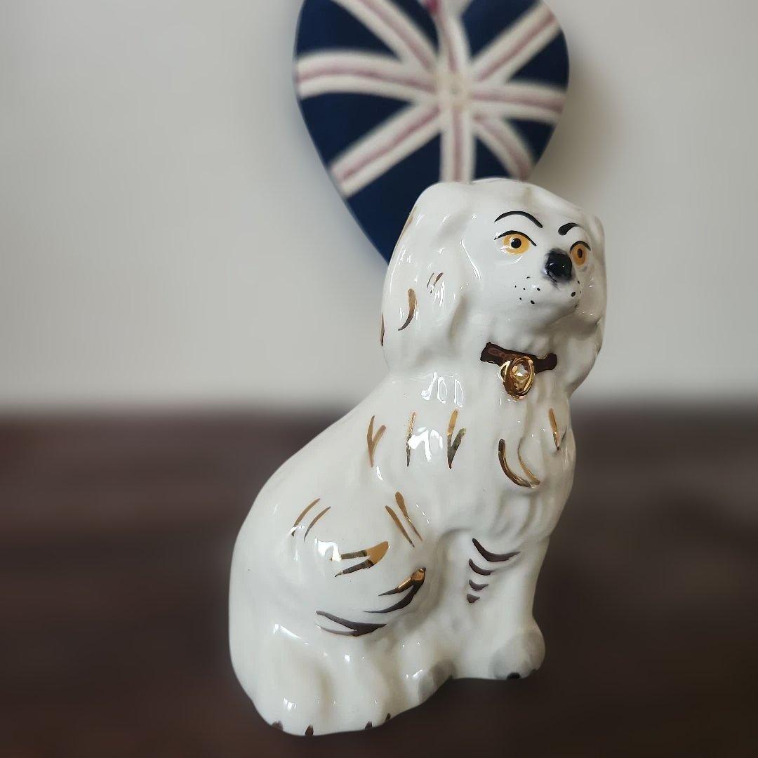 イギリス　アンティーク　スタッフォードシャードッグ マントルピースドッグ　ペア