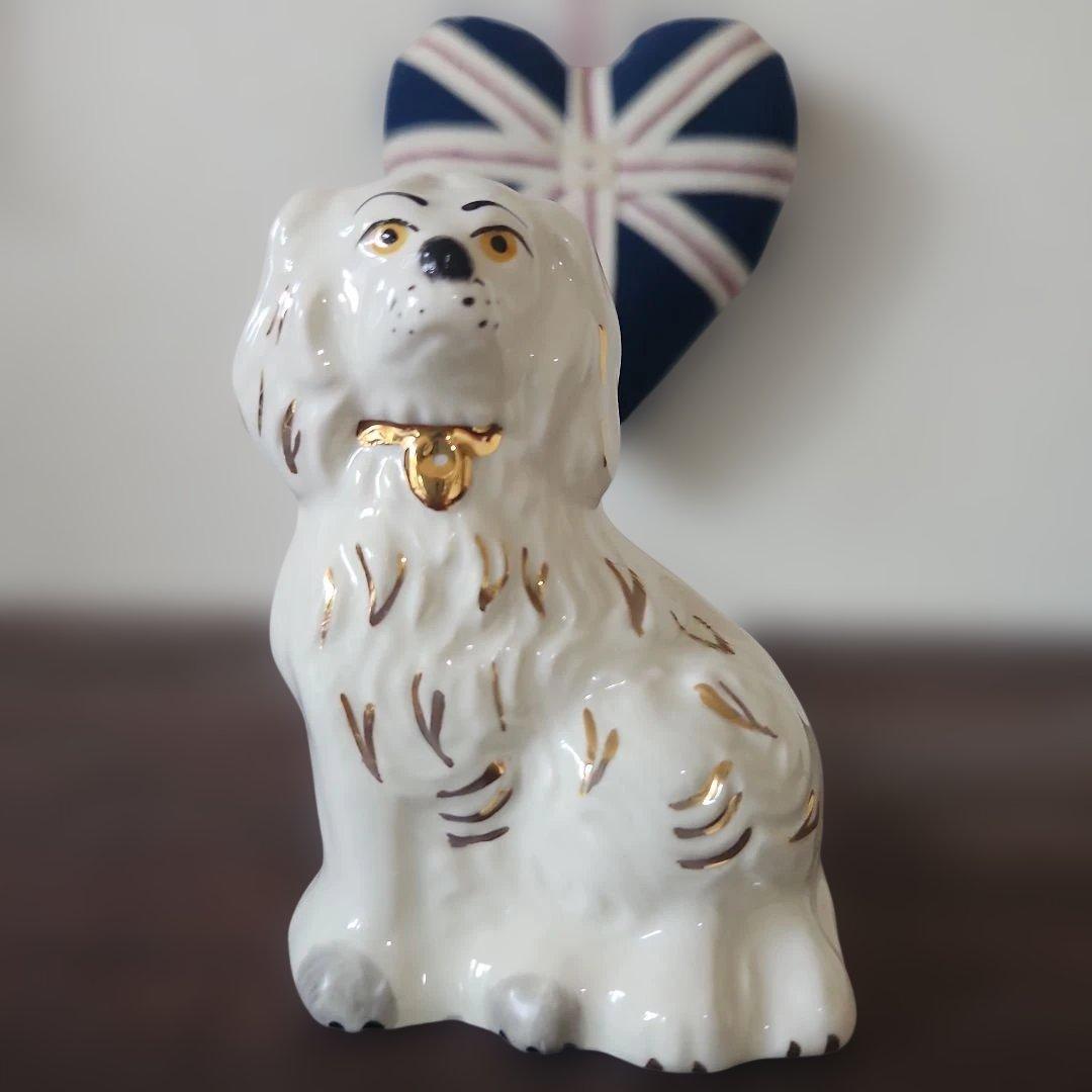 イギリス　アンティーク　スタッフォードシャードッグ マントルピースドッグ　ペア