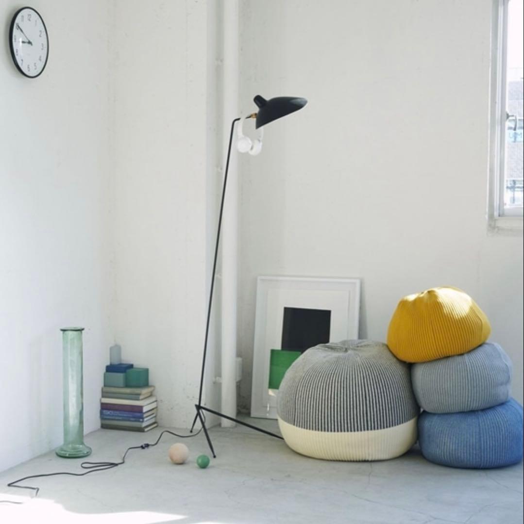 t*a様 無印良品　IDEE プーフ　PUUF White×Black MIX