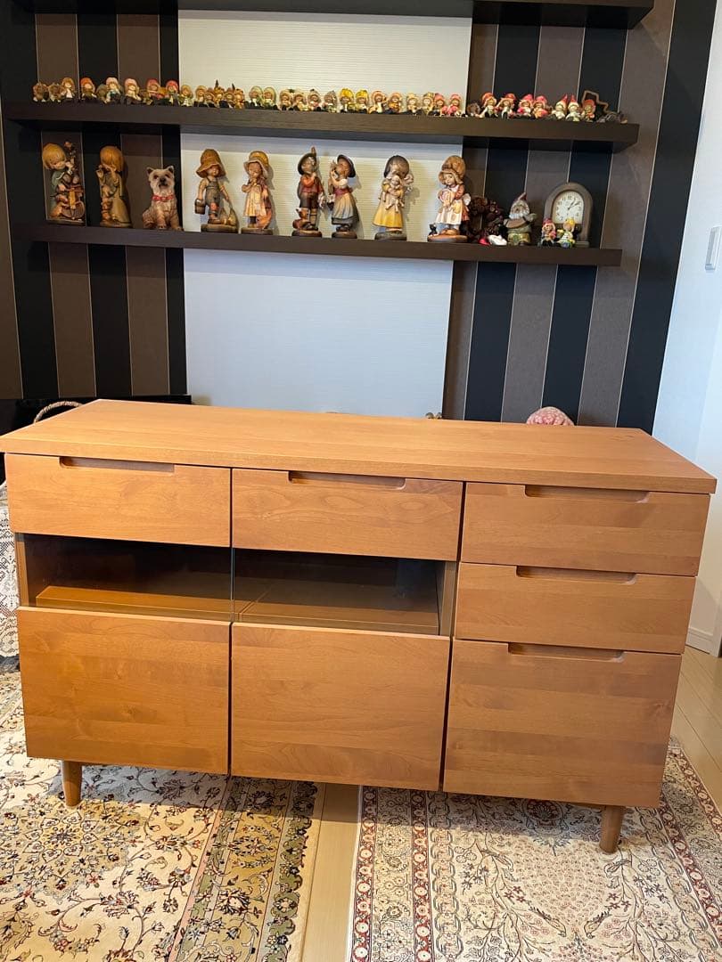 ナチュラルウッド キャビネット 収納