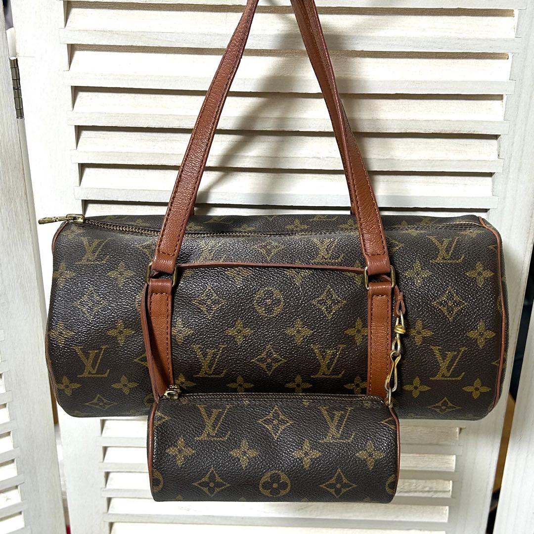 LOUIS VUITTON パピヨン 30 モノグラム ハンドバッグ ポーチ付