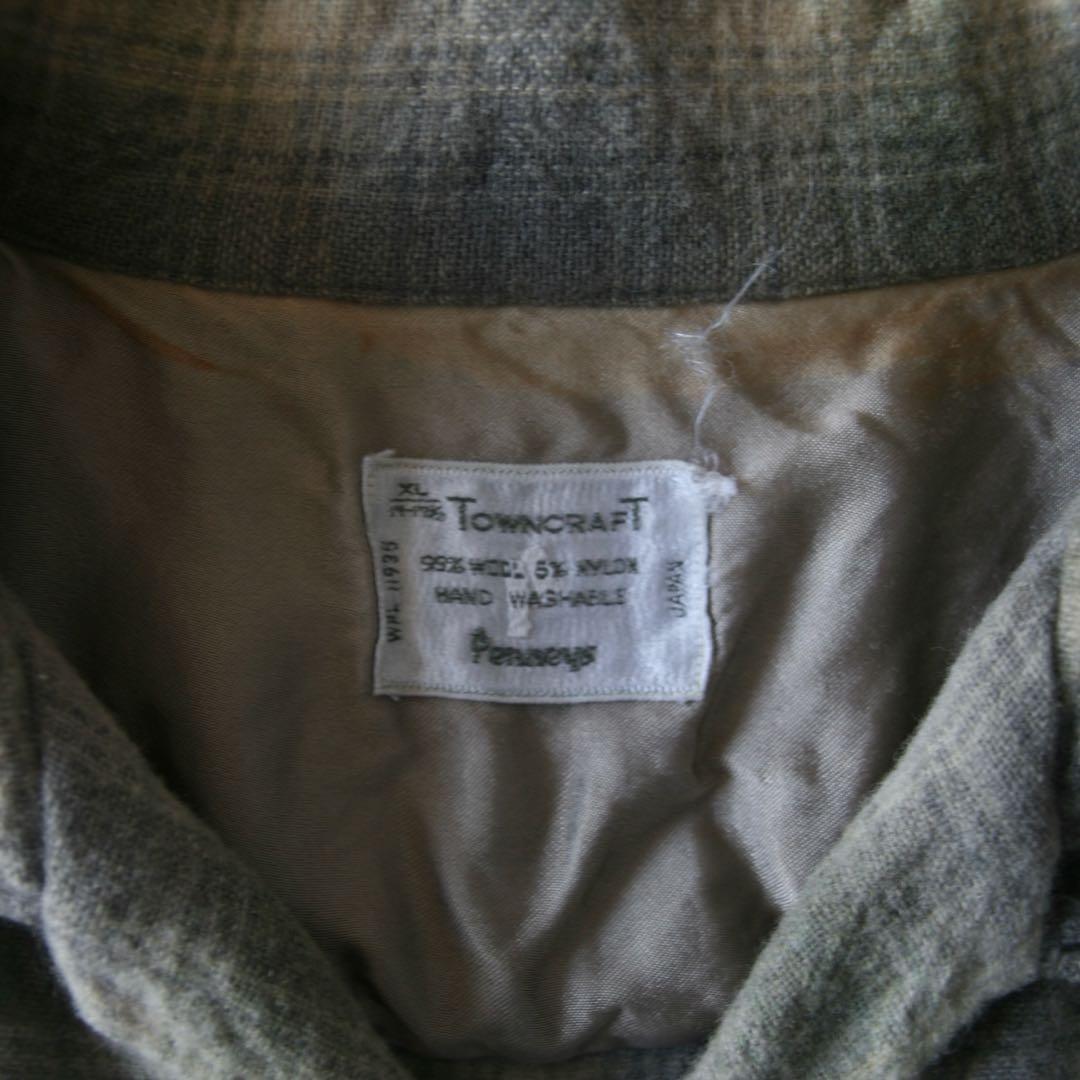 ゲ*ツ様 60s TownCraft シャドーチェック　ウールシャツ　オンブレ