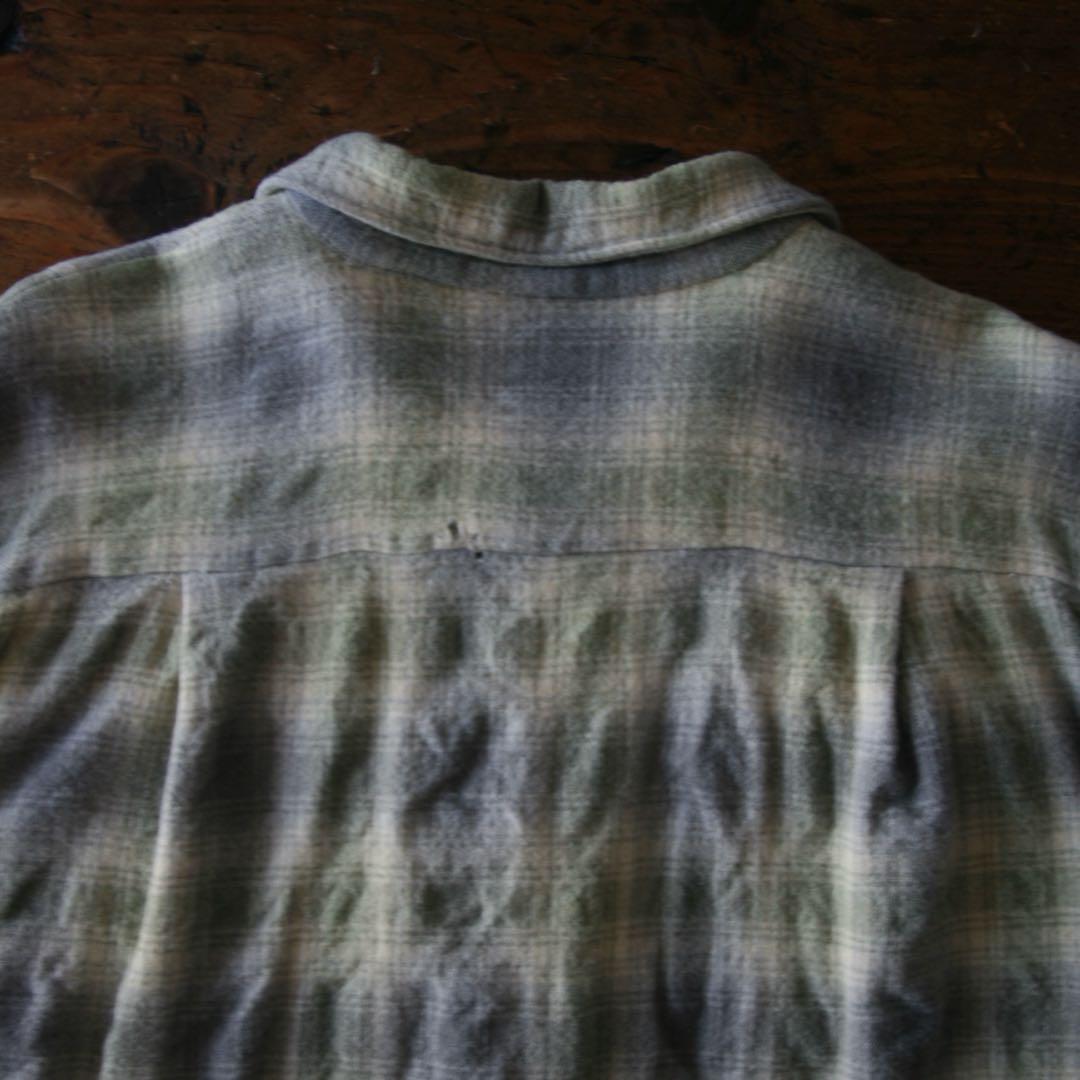 ゲ*ツ様 60s TownCraft シャドーチェック　ウールシャツ　オンブレ