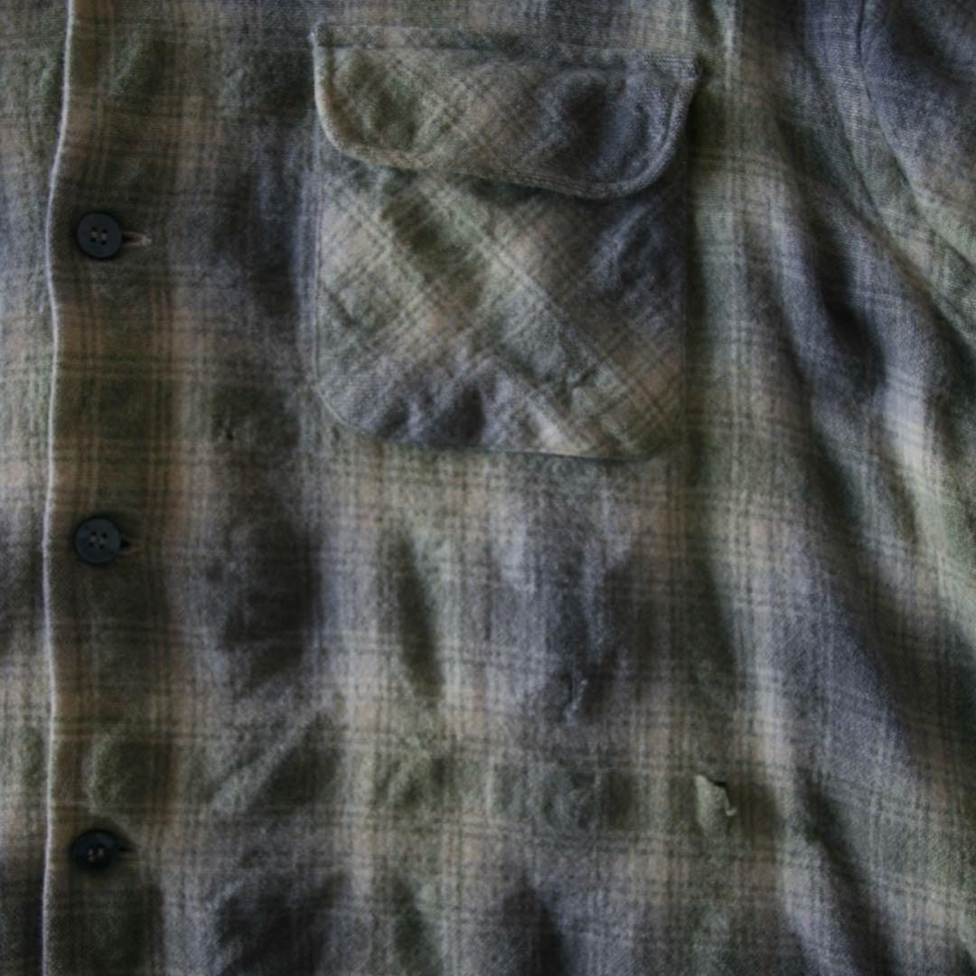 ゲ*ツ様 60s TownCraft シャドーチェック　ウールシャツ　オンブレ