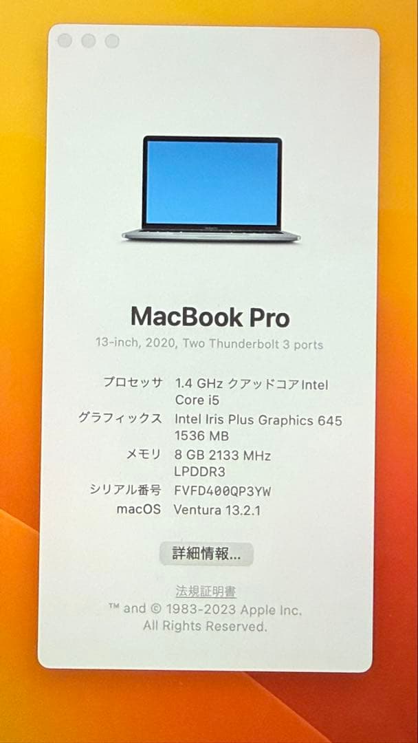 MacBook本体 Apple MacBook A2289