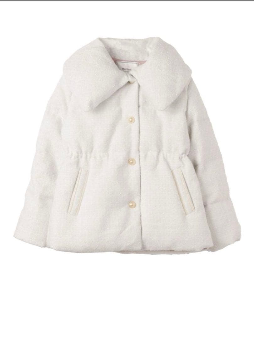 【タグ付】Gold-Button Tweed Down Jacket