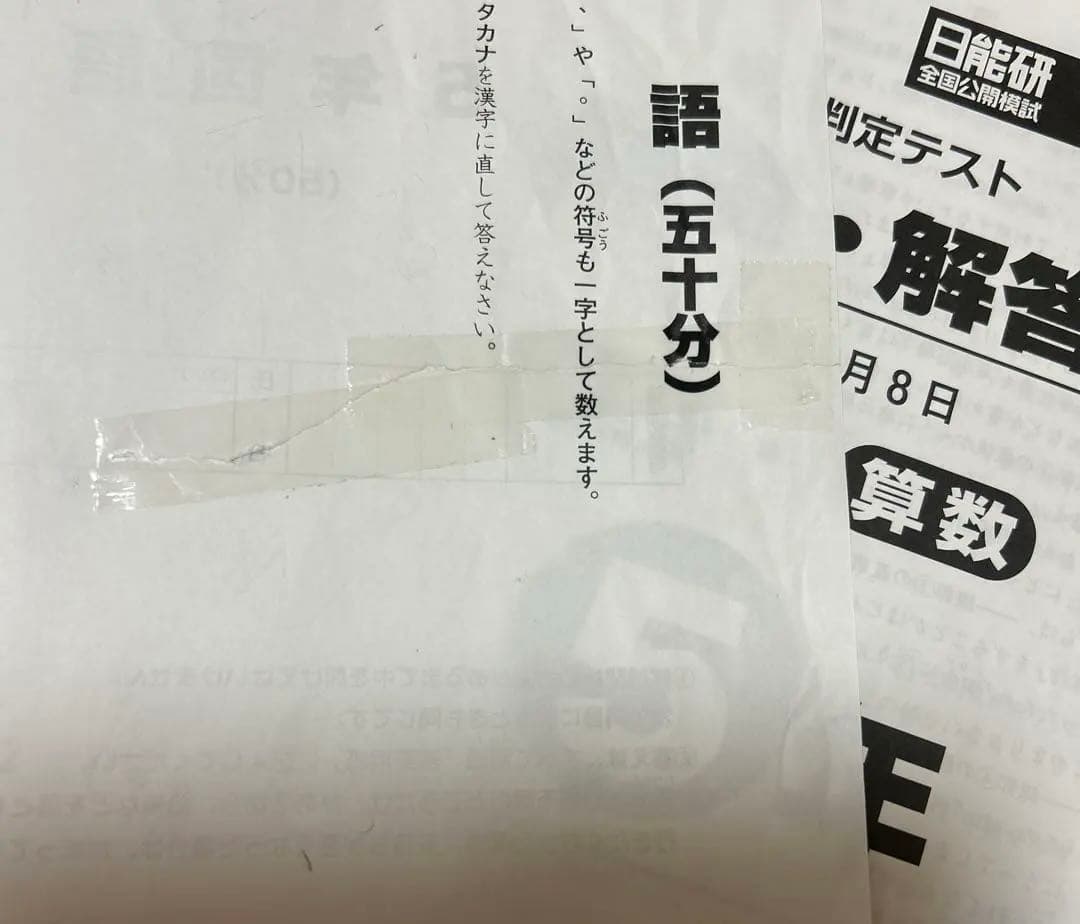 日能研　5年生　2022年　公開模試　12回分　消し済み　PRE アンサーガイド