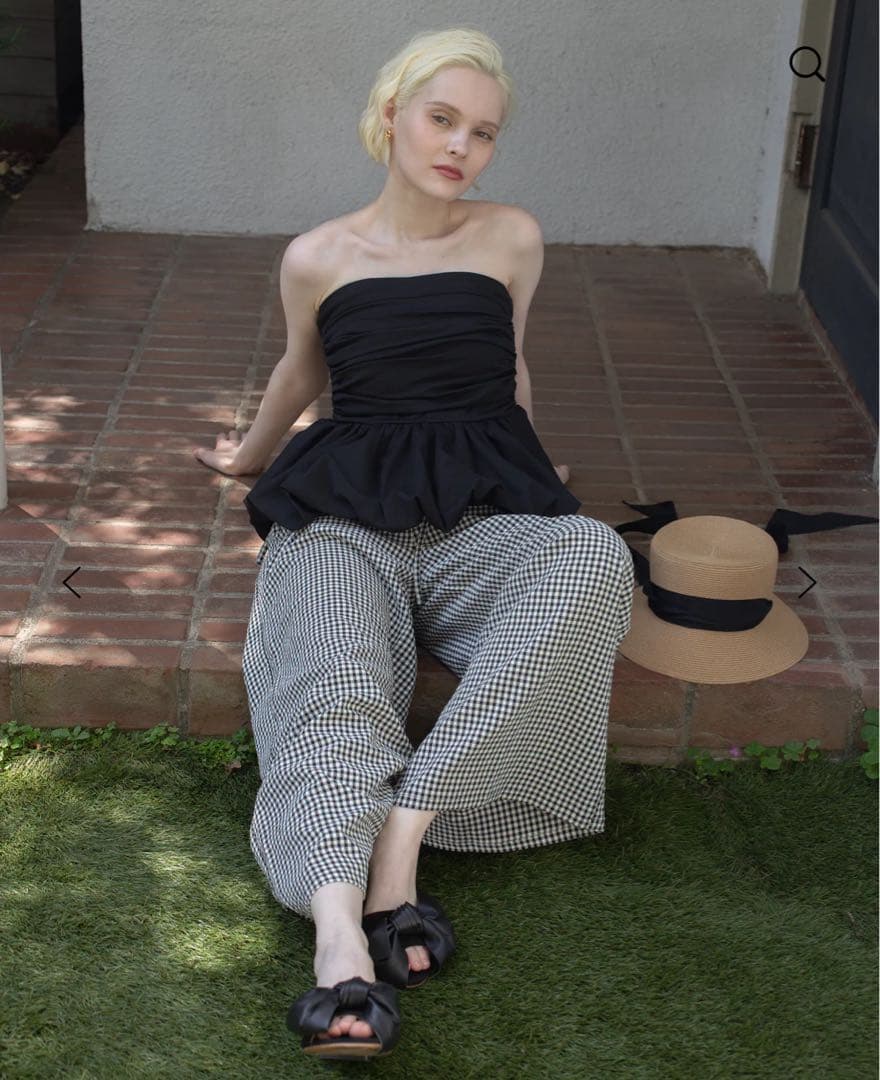 【新品】RANCLIC 2way ribbon peplum top