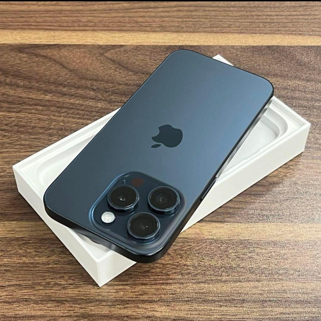 【100%】iPhone15 Pro 128GB ブルーチタニウム SIMフリー