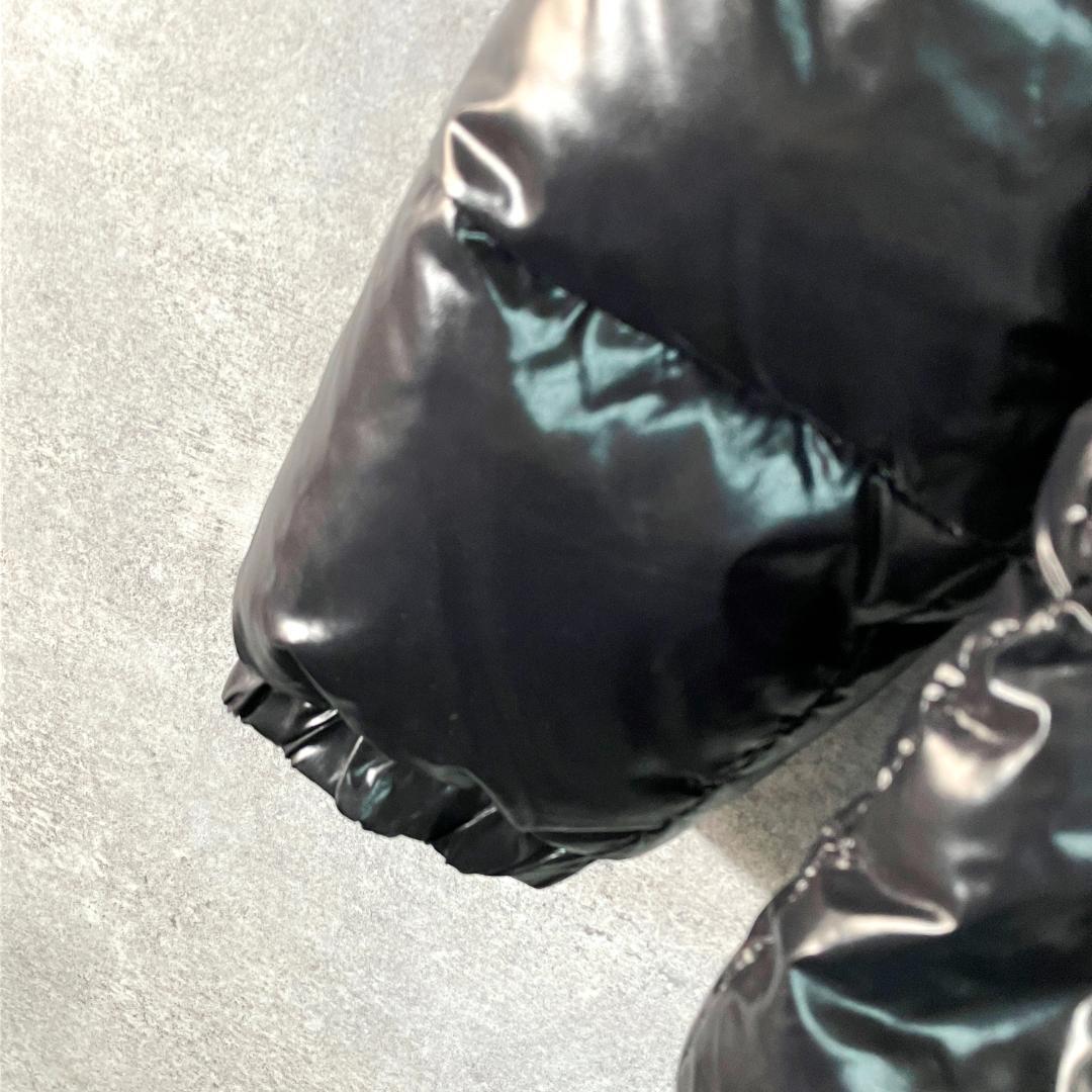 Laplaud　ダウンジャケット　長袖　ブラック　ロゴ　フーディー　フェザー