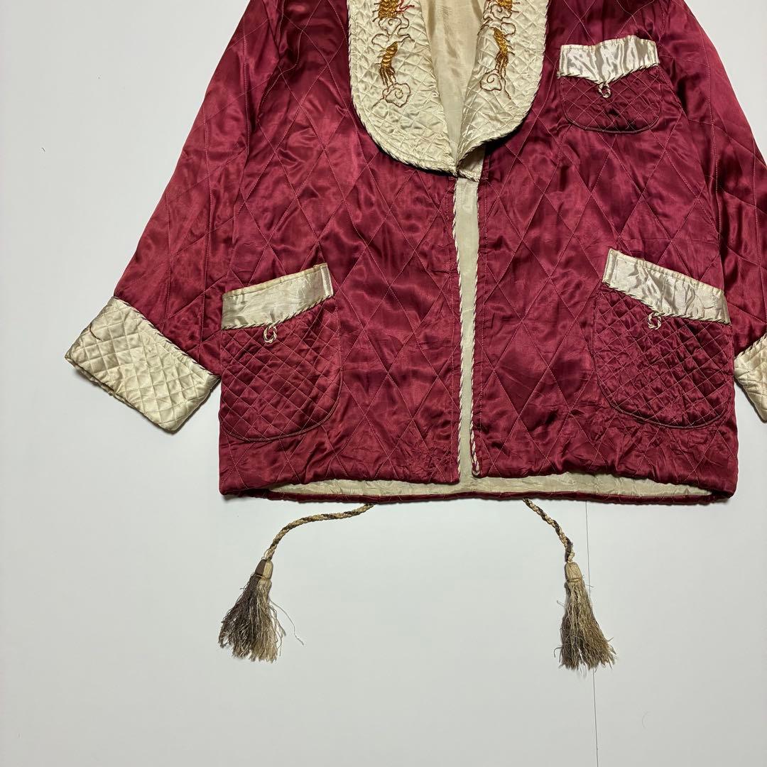 功*夫様 40s 50s スカガウン　スーベニアガウン　刺繍　龍　vintage