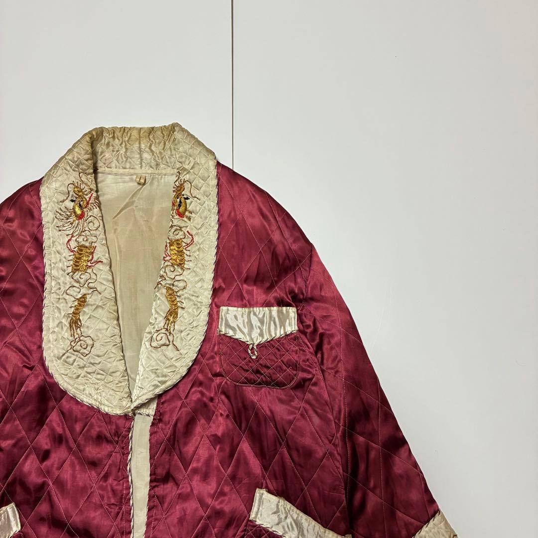 功*夫様 40s 50s スカガウン　スーベニアガウン　刺繍　龍　vintage