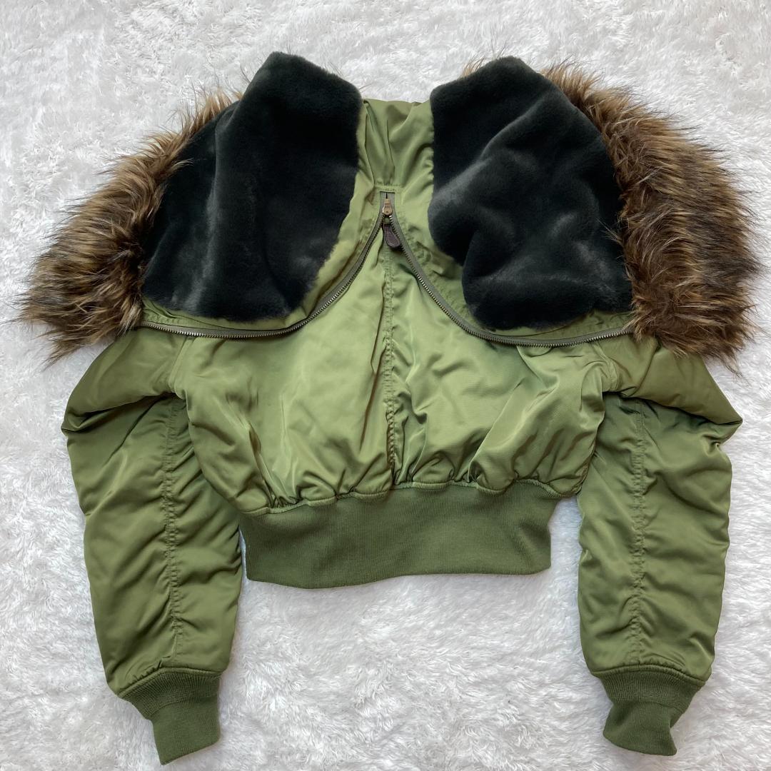 00s y2k 短丈 N2B フライトジャケット S ファー付フード ショート丈