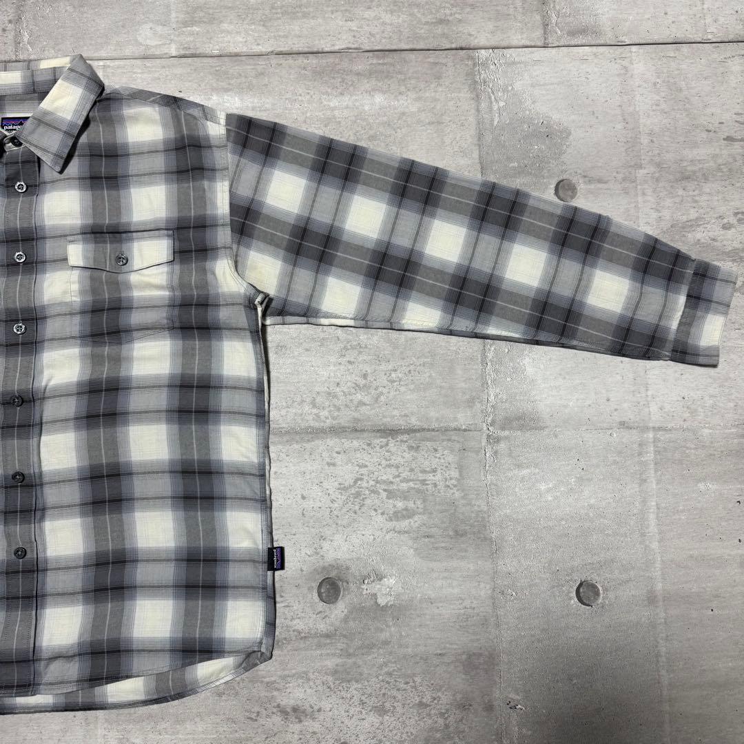 patagonia 15年製 バックショットシャツ ブラック ホワイト オンブレ