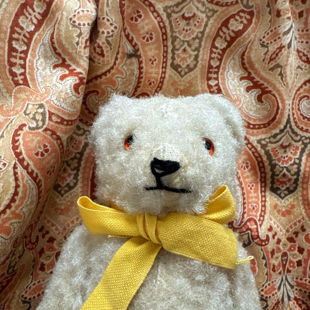 ドイツヴィンテージベア　ピーナッツベア　ホワイト　ドイツアンティークベア