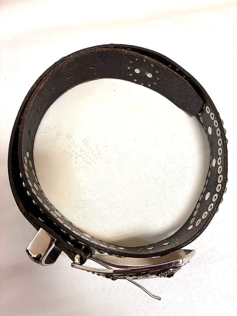 TORNADO MART デコレートバックル スタッズブラックベルト