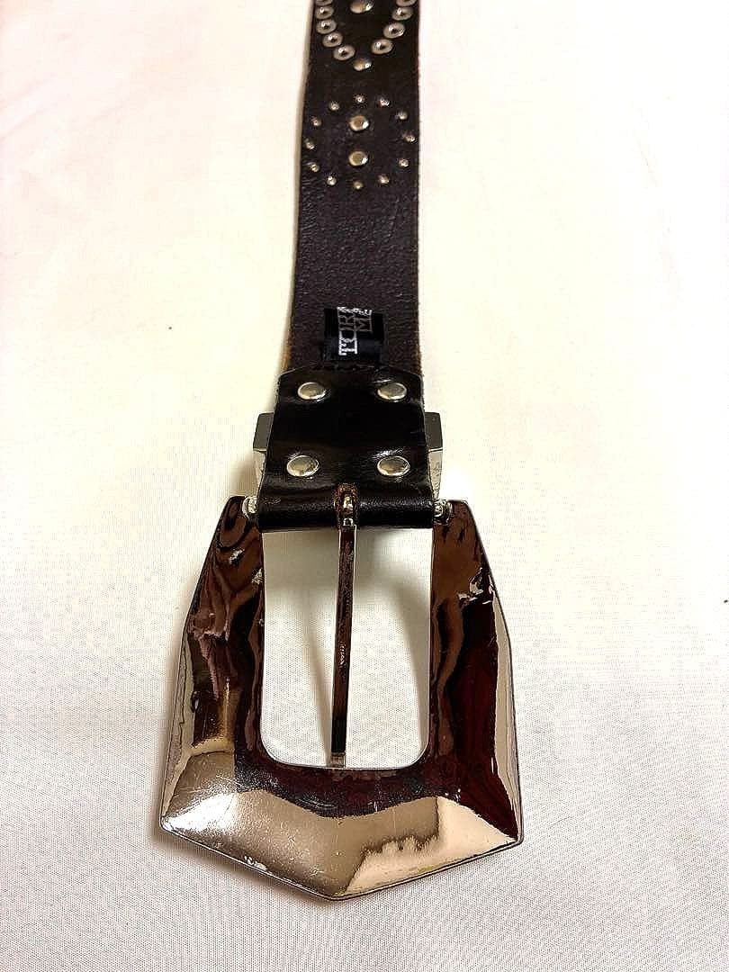 TORNADO MART デコレートバックル スタッズブラックベルト