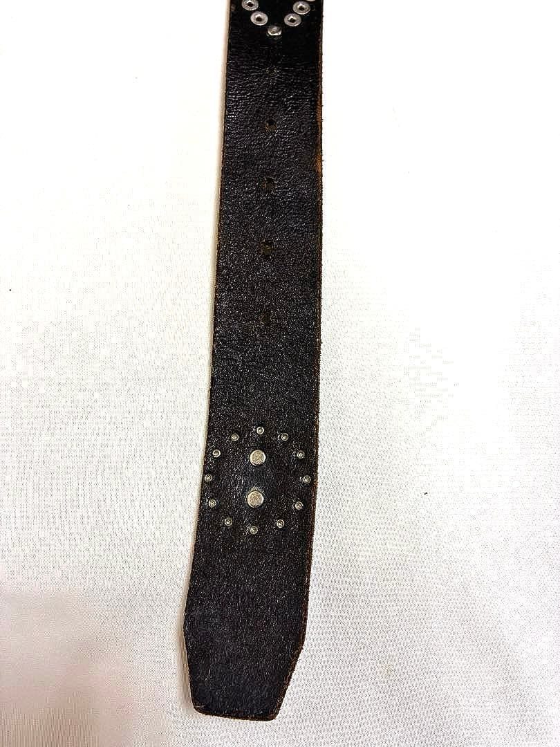 TORNADO MART デコレートバックル スタッズブラックベルト