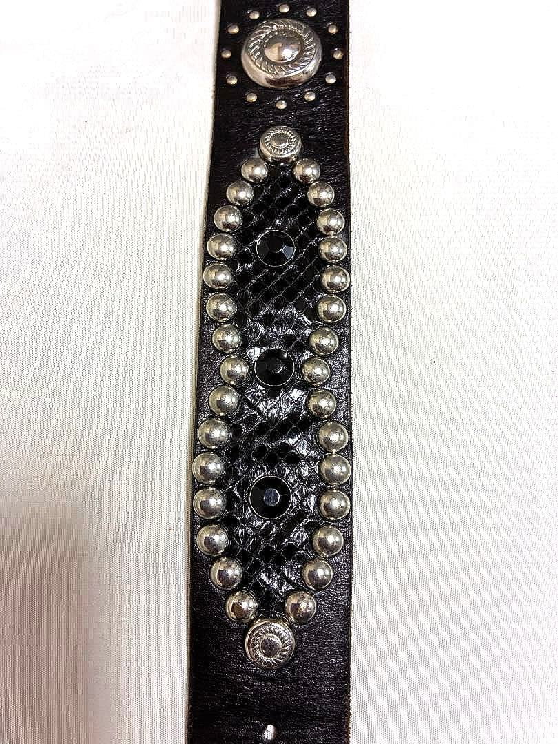 TORNADO MART デコレートバックル スタッズブラックベルト