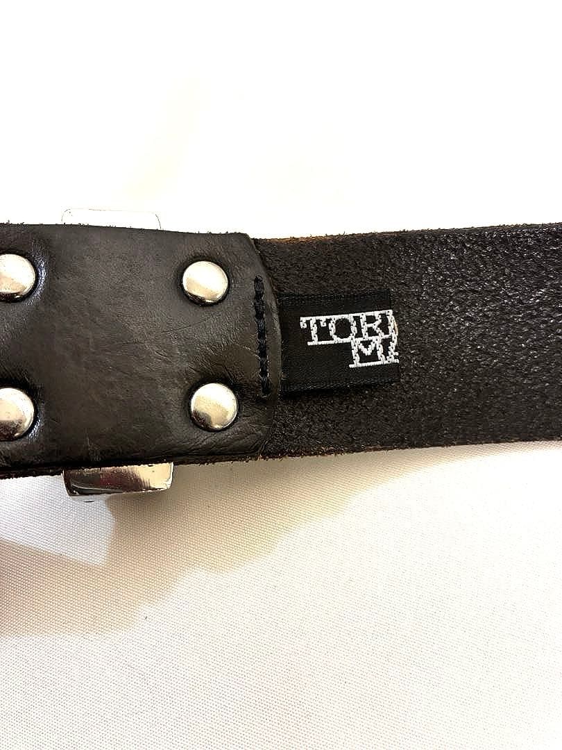 TORNADO MART デコレートバックル スタッズブラックベルト