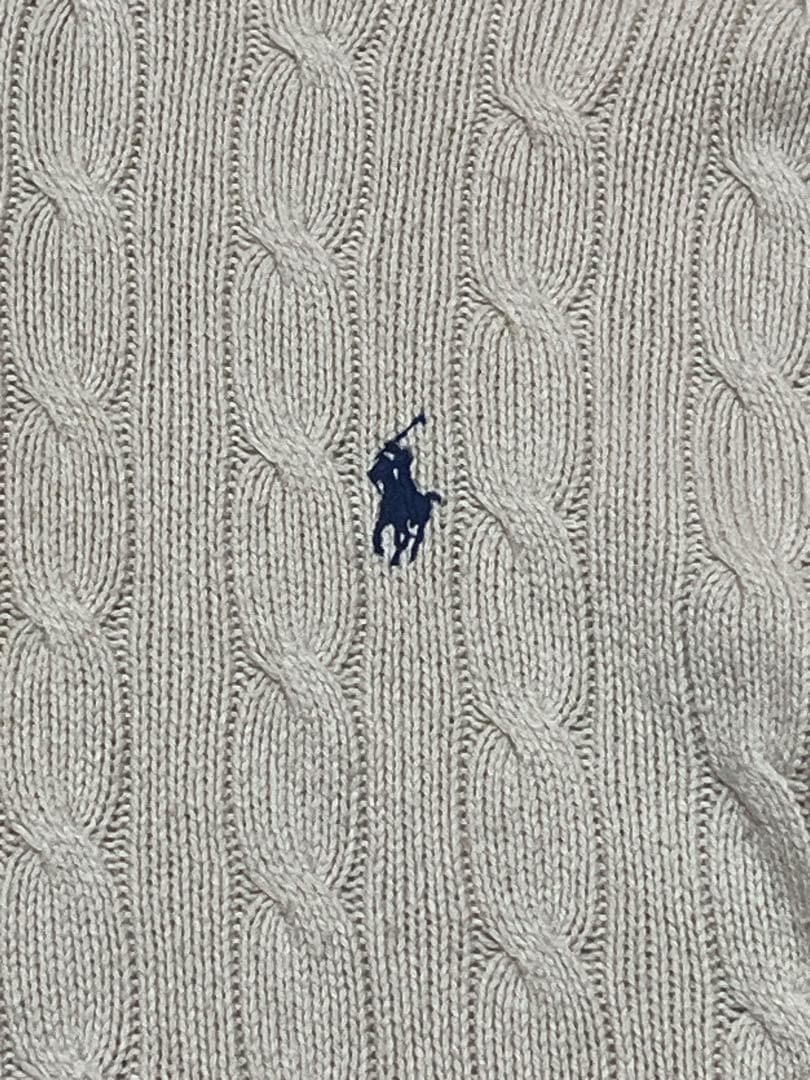 POLO RALPH LAUREN ハーフジップ ケーブルニット シルク100%
